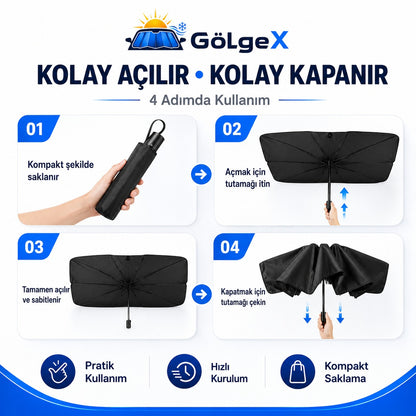 Gölgex Katlanabilir Kompakt Oto Güneş Koruyucu